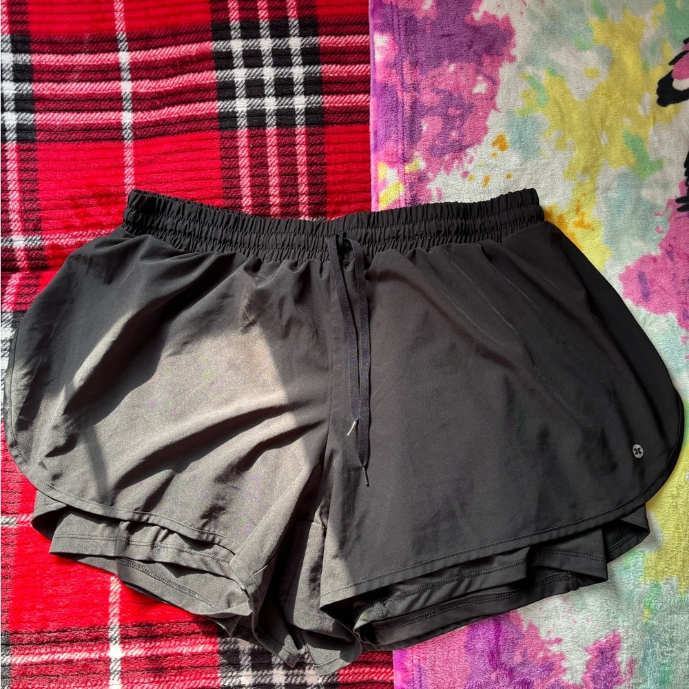 black athletic shorts